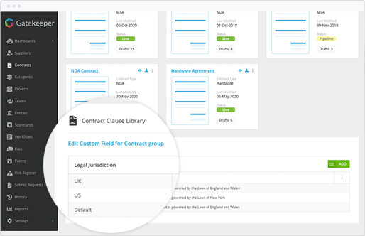 Pre-populate contracts with the Clause Library from Gatekeeper