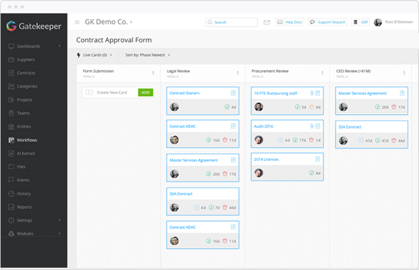 Kanban Workflow Engine - Contract Approval Process