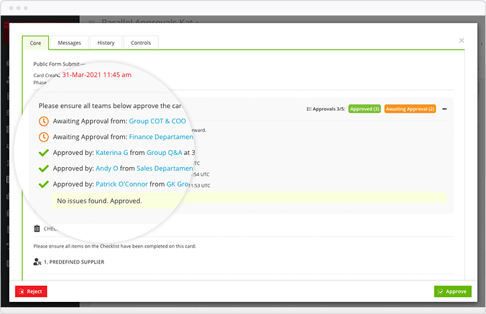 Track contract activities within Gatekeeper