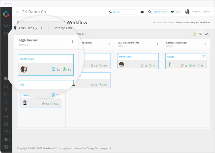 Automate contract reviews through the workflow engine from Gatekeeper
