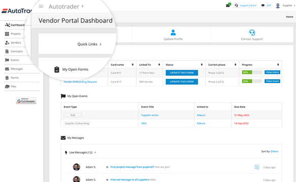 Screenshot - GK- Vendor Portal Dashboard Enterprise - Sept 21