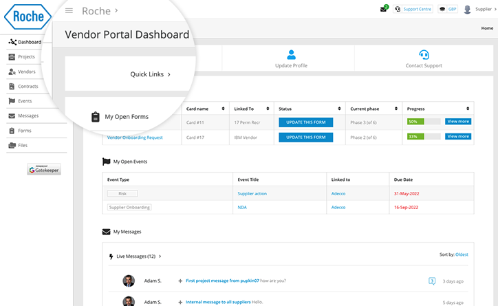 Screenshot - GK- Vendor Portal Dashboard Healthcare - Sept 21-1