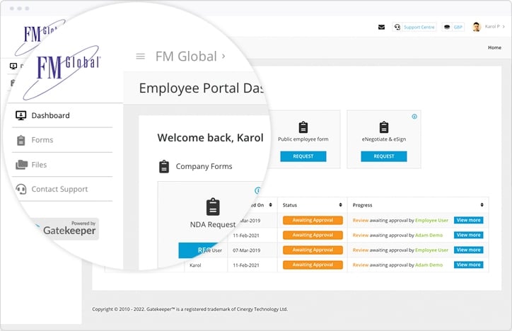 Control the contract lifecycle with Employee Portal