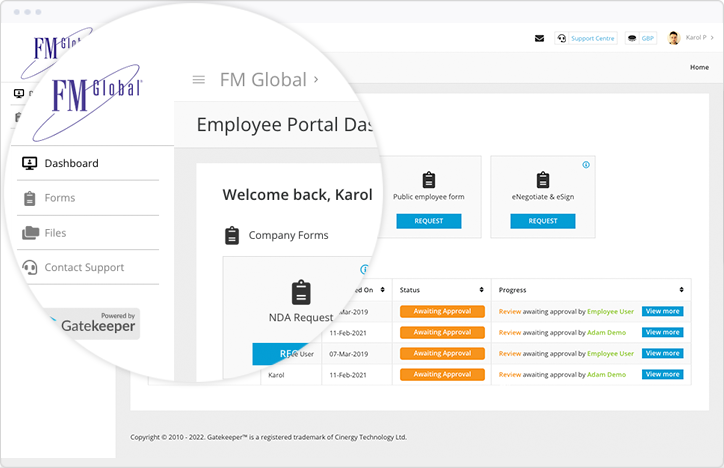 Centralise employee requests